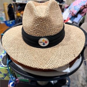 NFL Steelers Tan and Black Straw Hat